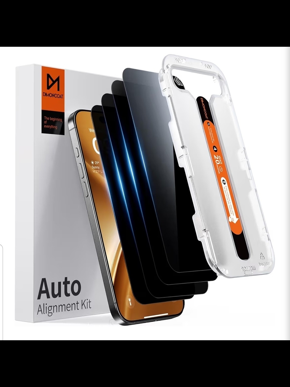 4 Pack - Auto Alignment Kit For iPhone 14 Pro Max Privacy Screen Protector